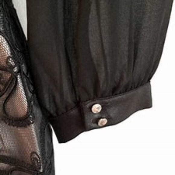 Karen Millen Black Graphic Lace Embroidery Dress, Size 6 - Picture 5 of 5